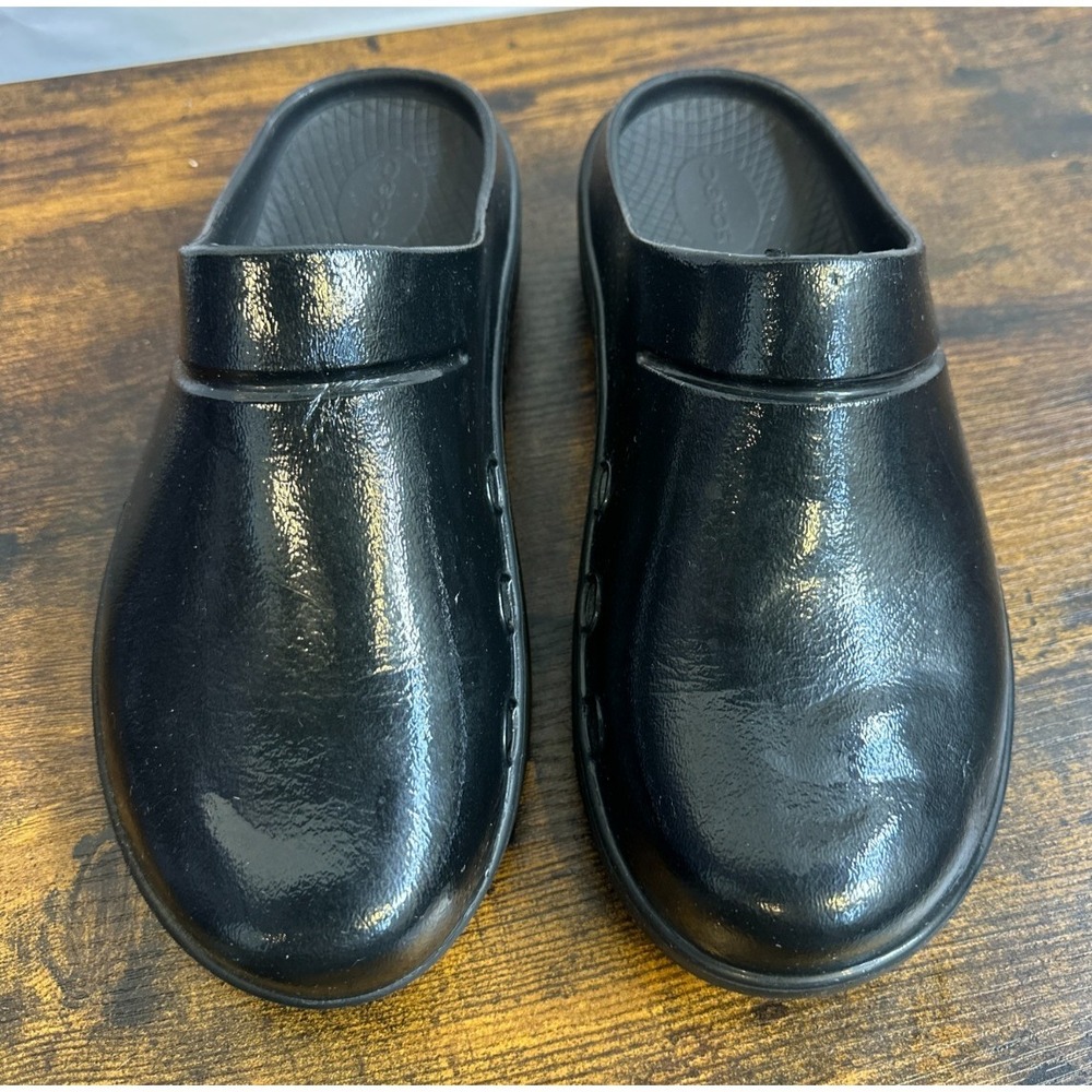 Oofos OOcloog Luxe Clog Womens Size 11 Mens 9 EU 42 Black Walking Recovery Shoes - Picture 5 of 13